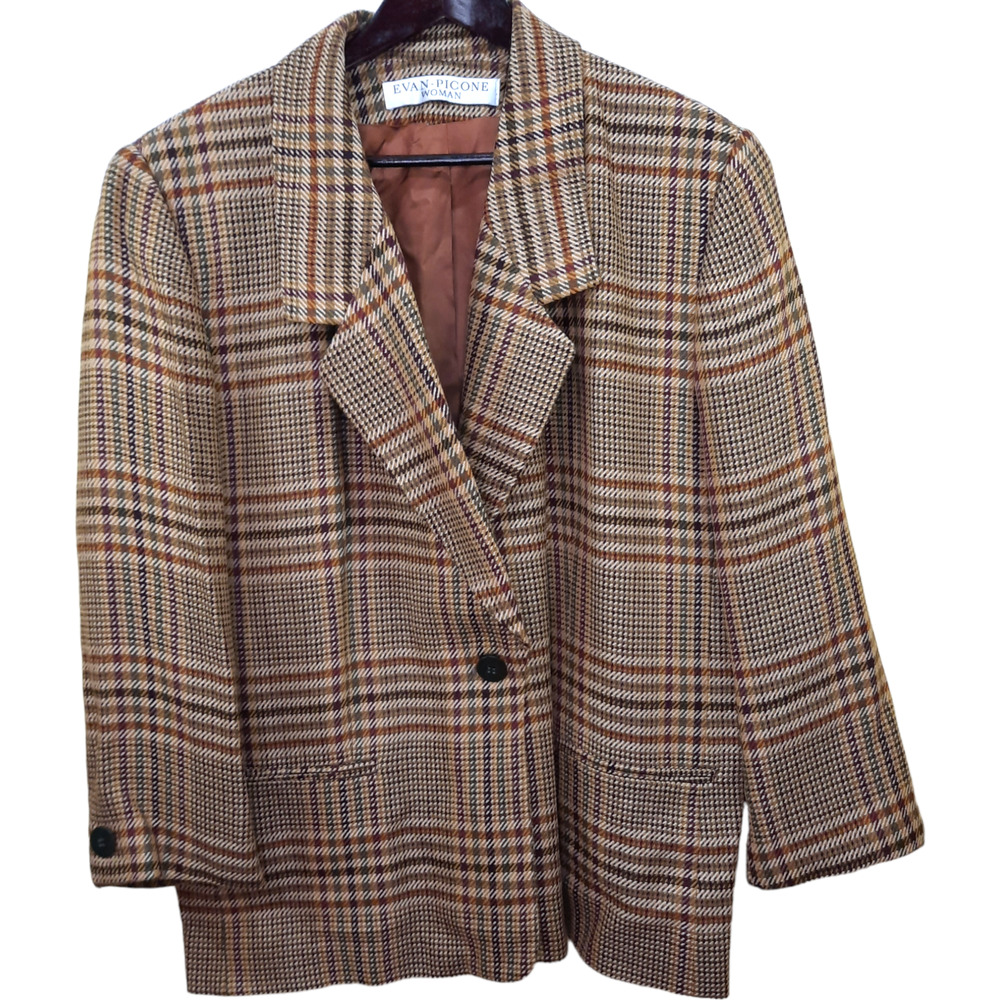 Vintage Evan-Picone| Brown Boxy Womens Blazer Size 18W